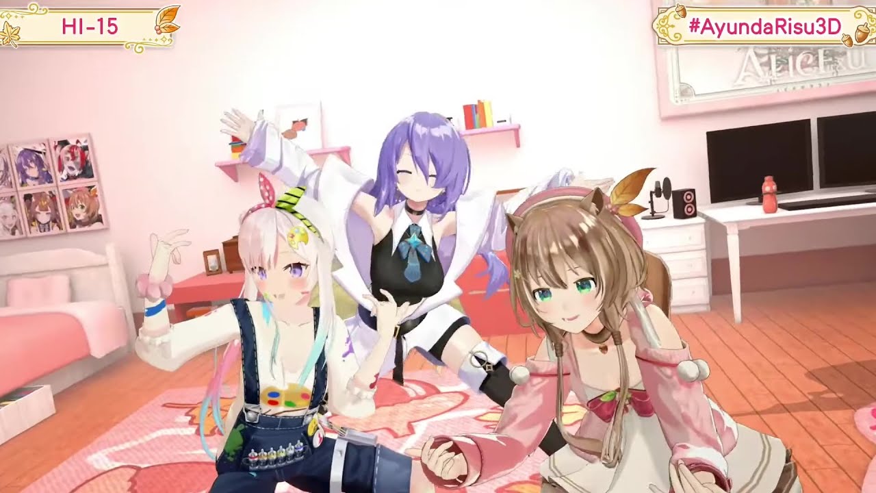 Risu, Moona & Iofi (Area15) Sing HI-15 - hololive Indonesia 1st Generation 【Risu 3D Showcase】