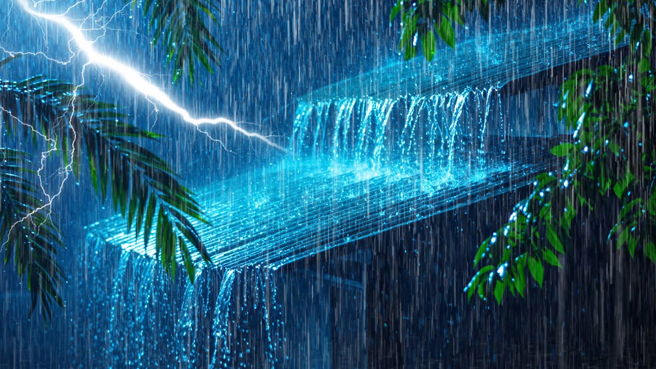 Beat Stress & Goodbye Insomnia in 3 Minutes with Heavy Rain & Thunder Sounds on a Tin Roof at Night