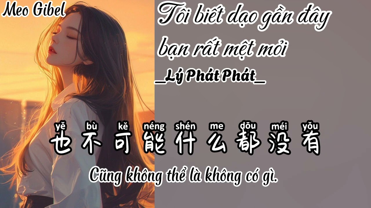 [Vietsub+Pinyin] Tôi biết dạo gần đây bạn rất mệt mỏi. Lý Phát Phát.我知道你最近过得很累-李发发