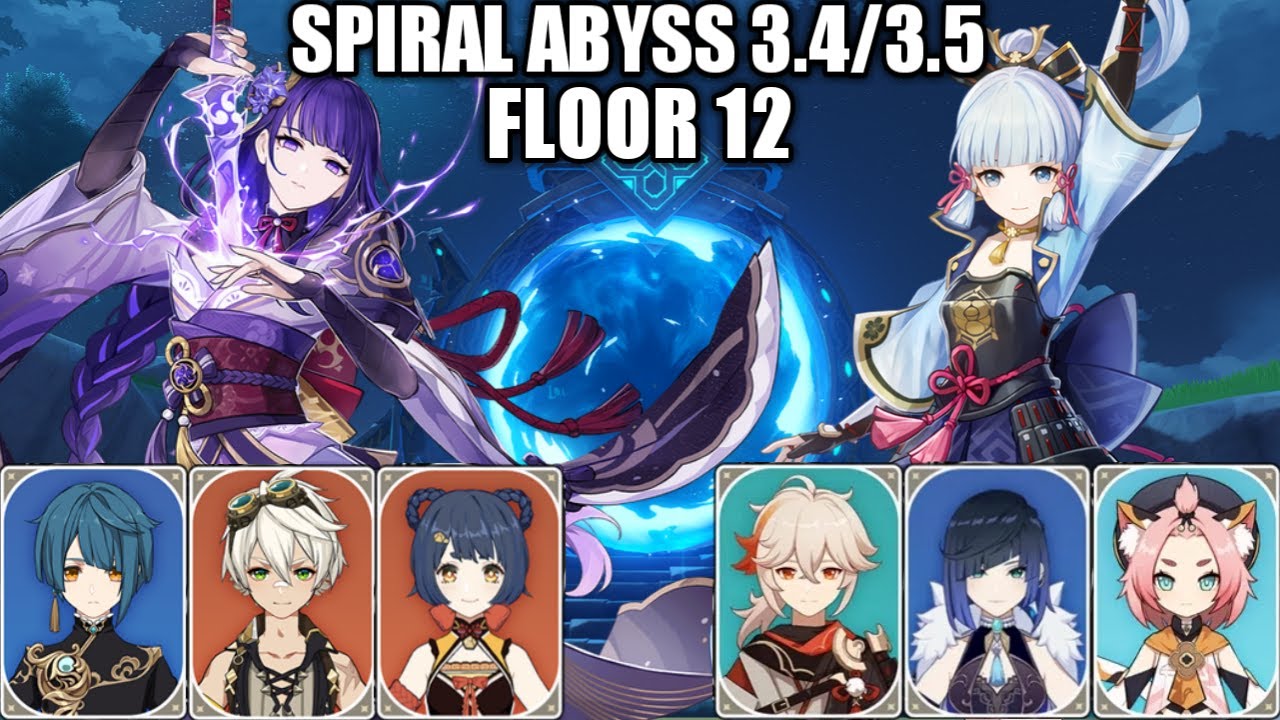 Spiral Abyss 3.4/3.5 Floor 12 F2P Raiden Shogun C0 & Kamisato Ayaka C0 || Genshin Impact Indonesia