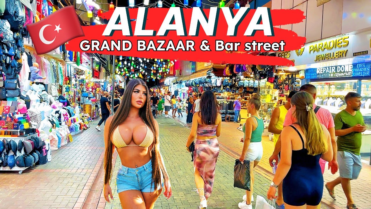 ALANYA 2023 : Alanya's Grand Bazaar & Bar Street: A 4K Walking Tour Adventure 