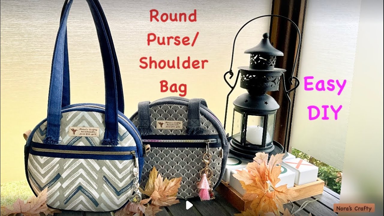 How to sew round purse/shoulder bag/ recycling old jeans /DIY for beginners