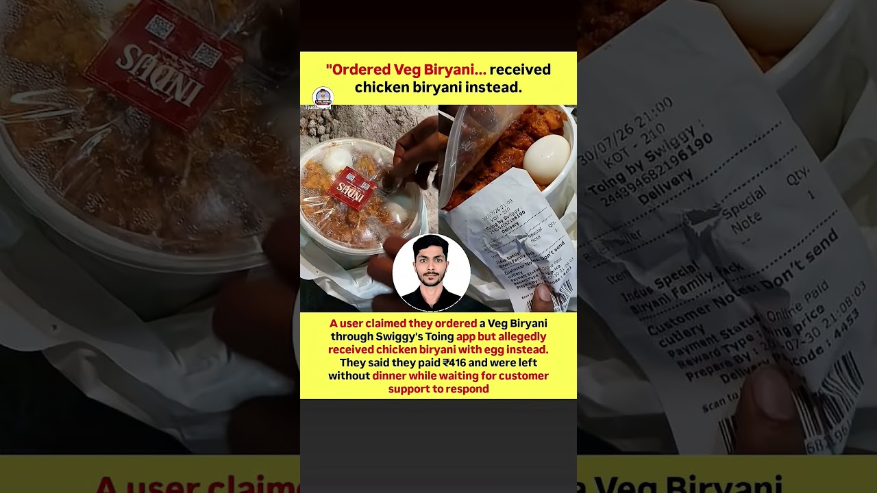 Ordered Veg, Got Chicken! Swiggy Toing App Blunder