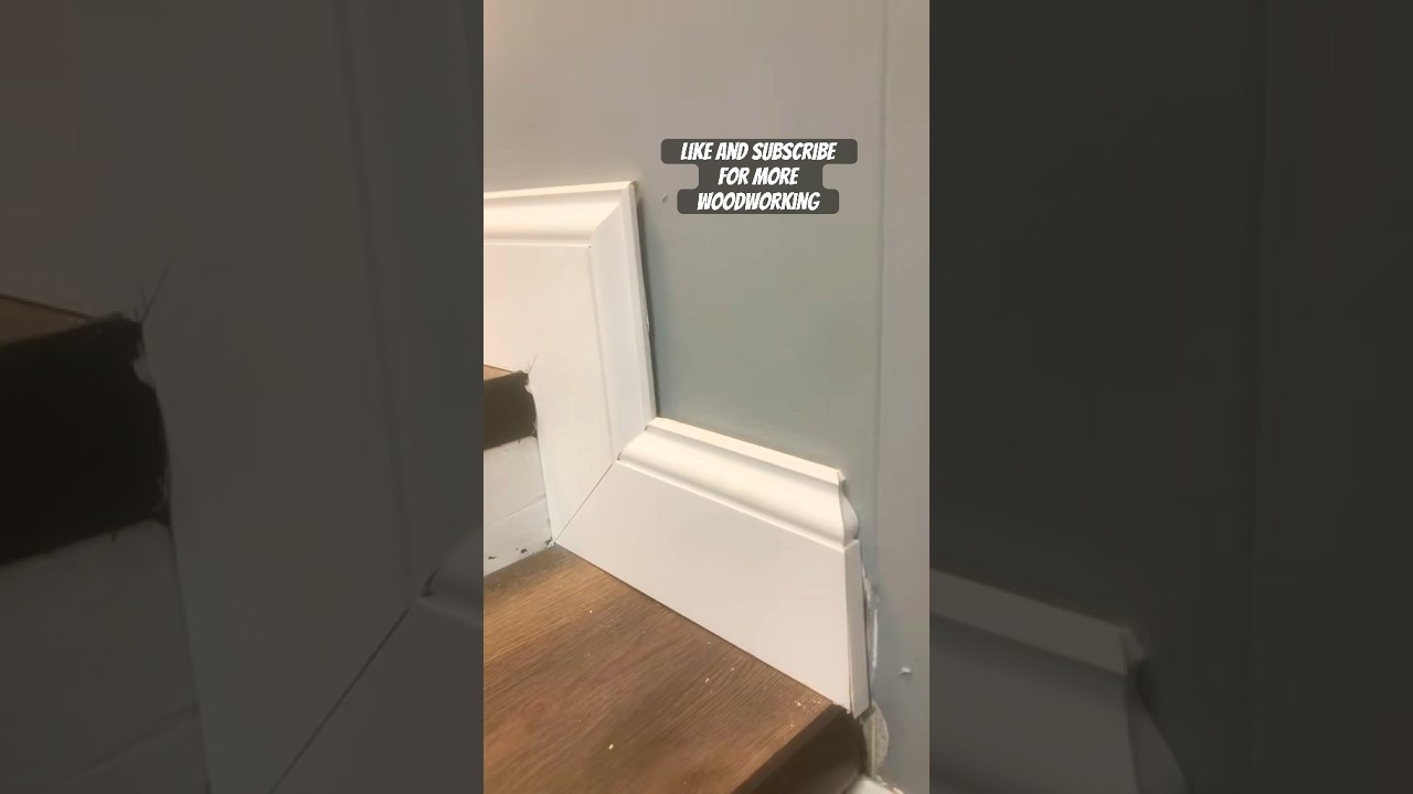 Baseboard transition and return on stairs - #carpentry & #woodworking #construction #tools #diy