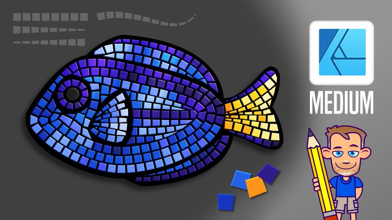 Affinity Designer Tutorial - Creating a Mosaic Effect with dashed lines