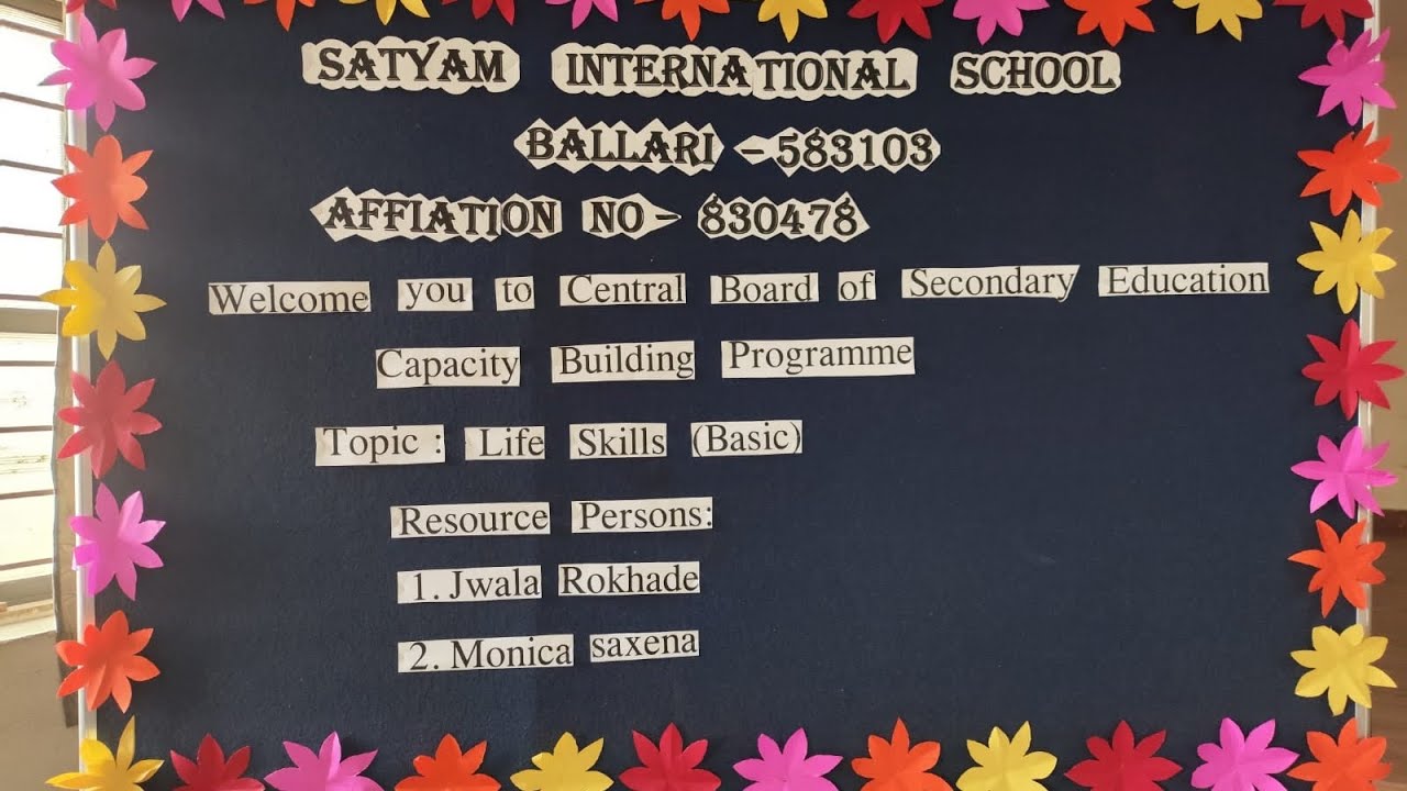 CBSE -COE BENGALURU CBPs training | Life Skills | Satyam International School Bellari |