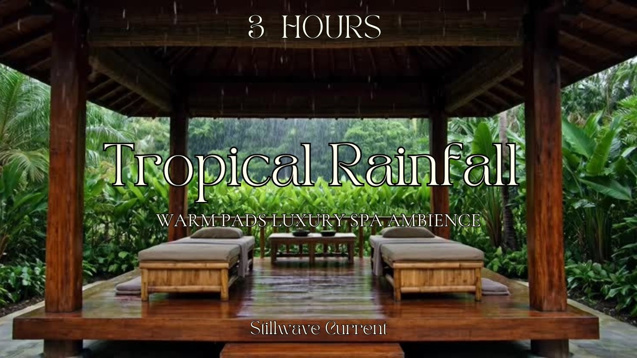 🌧️ Tropical Rainfall & Warm Pads: Luxury Spa Ambience • 3 HOURS • Deep Relaxation