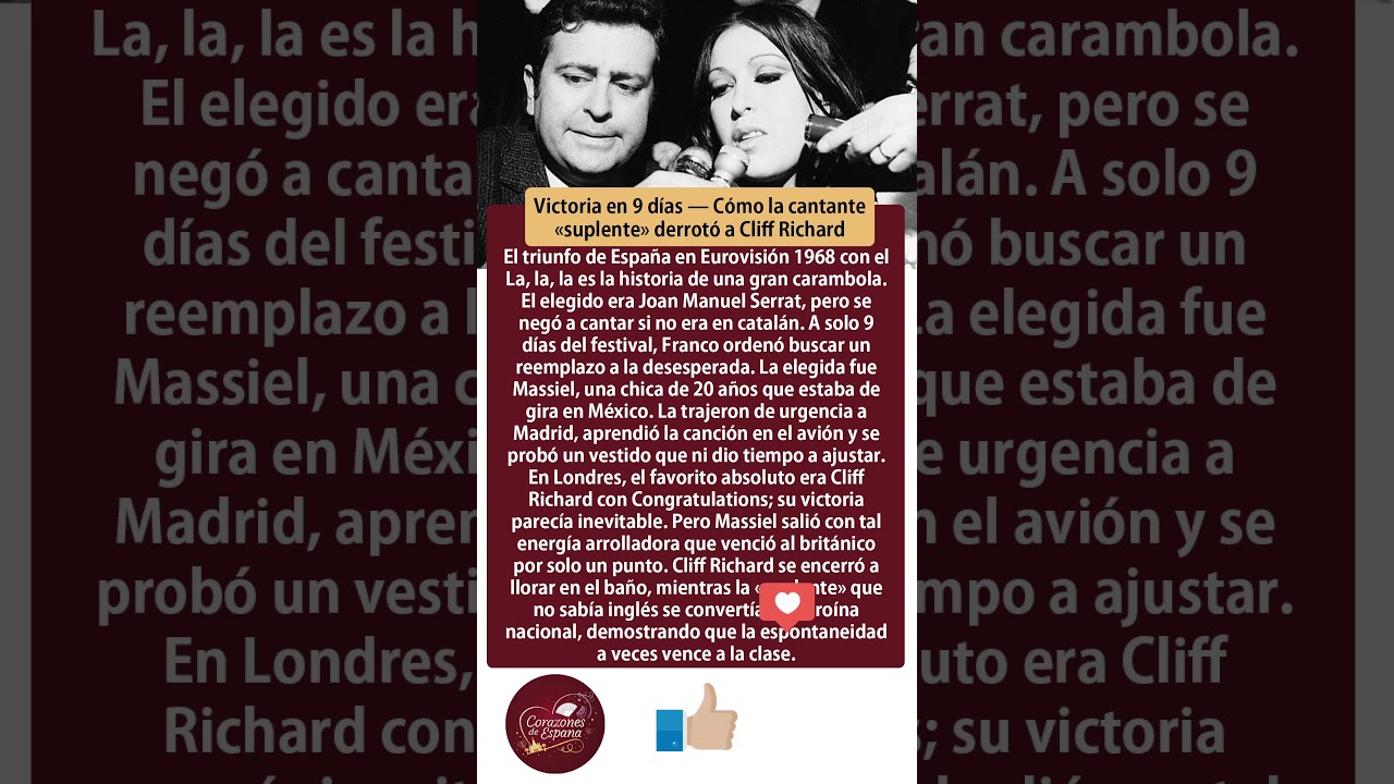Massiel: Victoria en 9 días — Cómo la cantante «suplente» derrotó a Cliff Richard