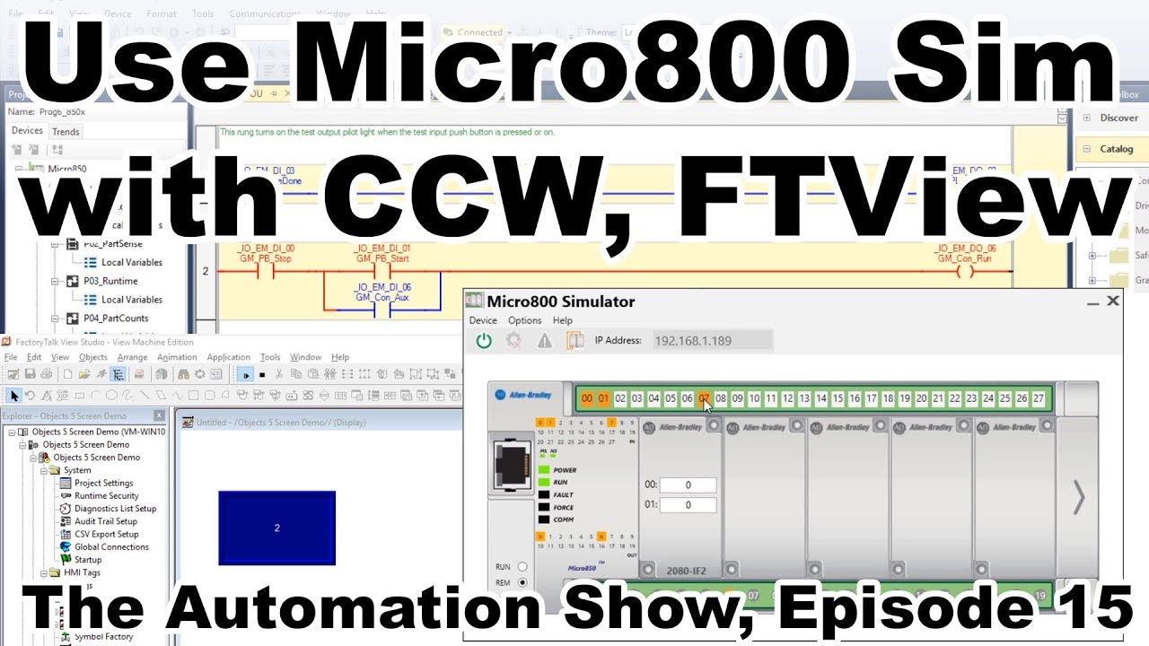 Как использовать симулятор Micro800 с CCW и FTView на этой неделе на выставке Automation Show