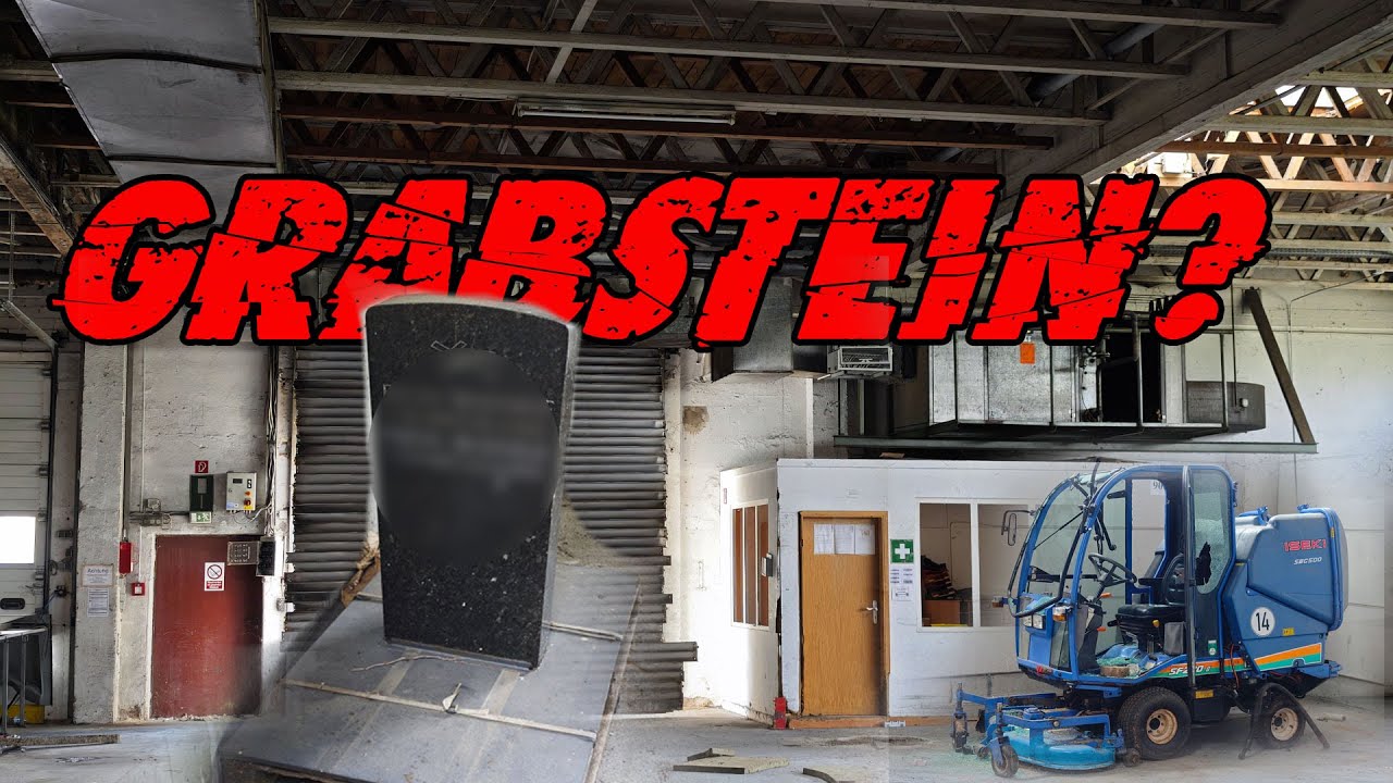LostPlace : Grabstein in der verlassenen Möbelf