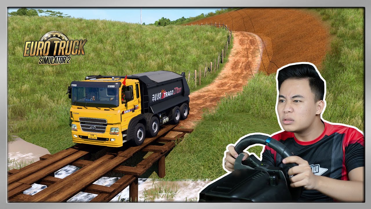 ETS2 - Lái Xe Hyundai Ben Vận Chuyển Đá Cho Công Trình Qua Con Đường Đất Nhỏ Hẹp Ở Quê