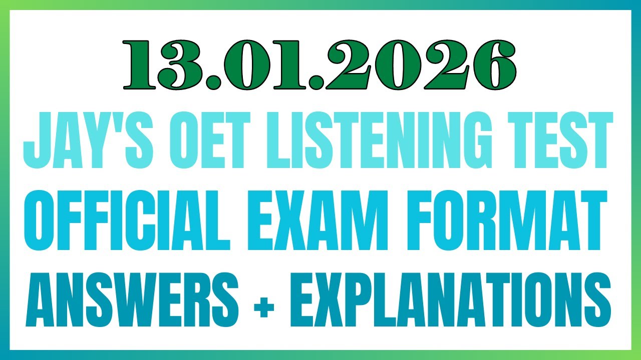 OET READING TEST  13.01.2026 #oet #oetexam #oetnursing #oetlisteningtest