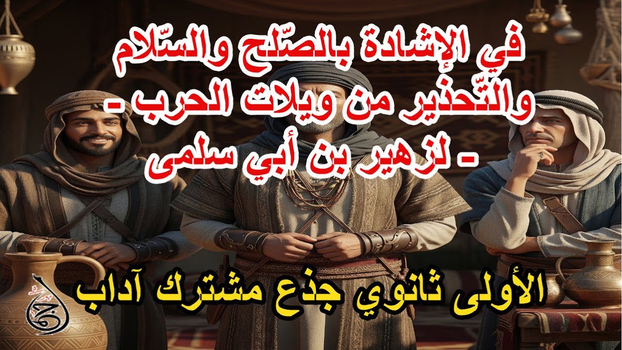 تحضير نص: في الإشادة بالصّلح والسّلام والتّحذير من ويلات الحرب - لزهير بن أبي سلمى - جذع مشترك آداب✅