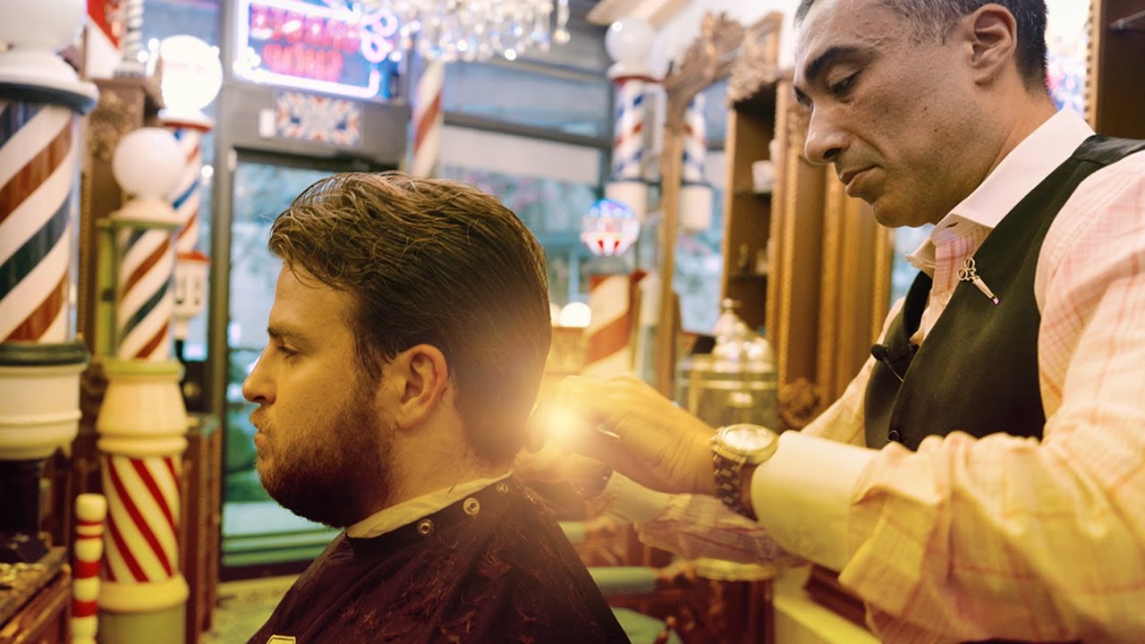 The most soundful scissors for the whole haircut and a beard trim at NYC Barber Shop Museum