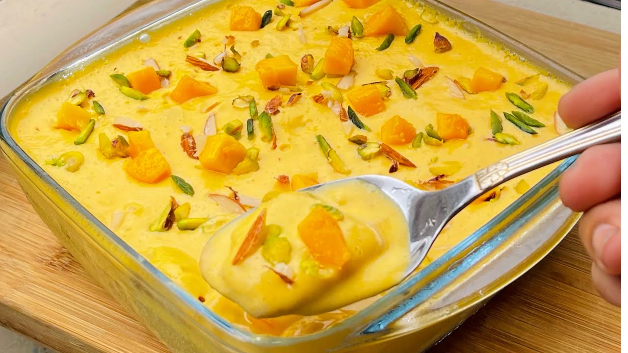 আমের কাস্টার্ড রেসিপি | Easy Mango Dessert Recipe | Mango Custard Recipe | Mango Recipe