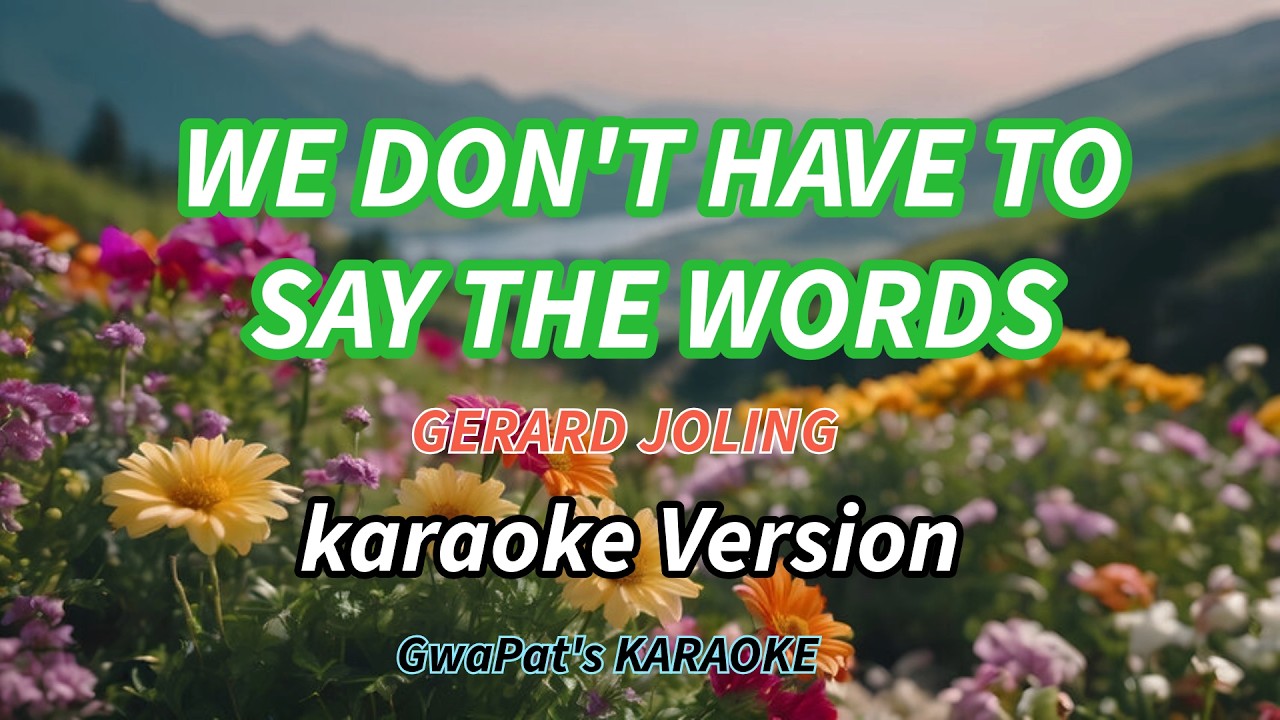 WE DON'T HAVE TO SAY THE WORDS - GERARD JOLING  (KARAOKE VERSION)