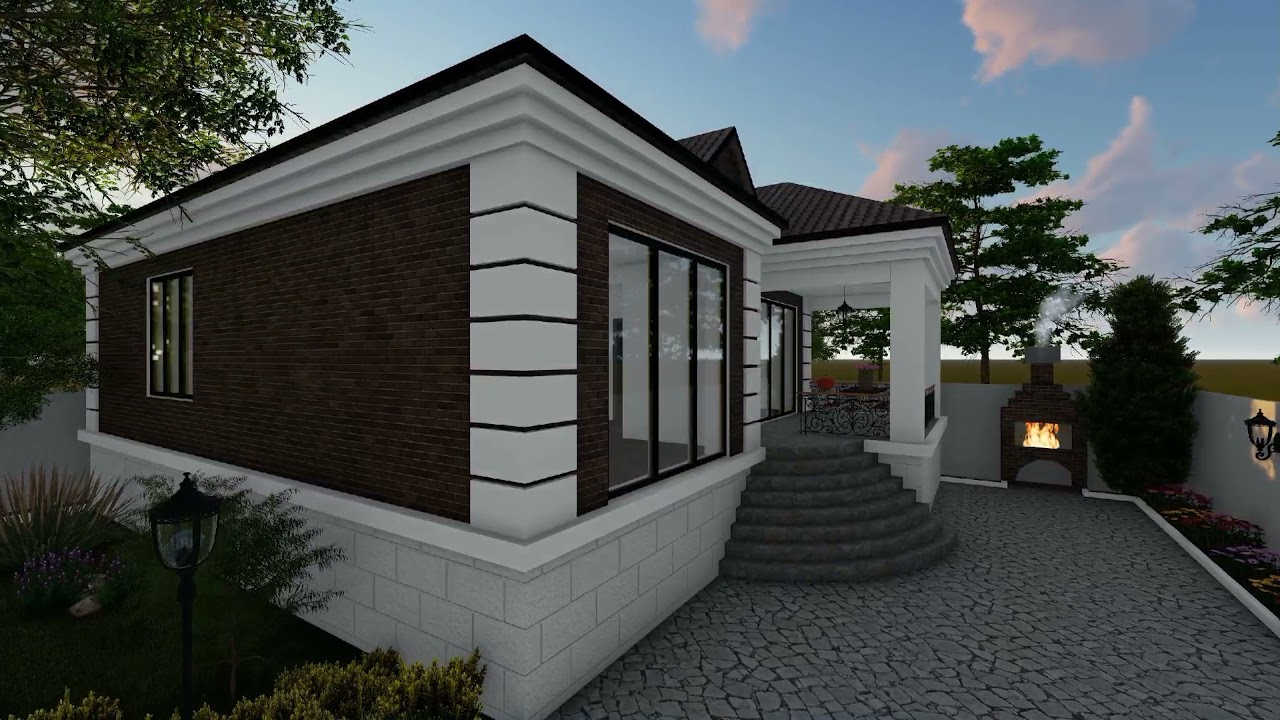 Bir Mərtəbəli. Y&uuml;ksək k&uuml;rs&uuml;l&uuml;. M&ouml;htəşəm terraslı bağ evi.