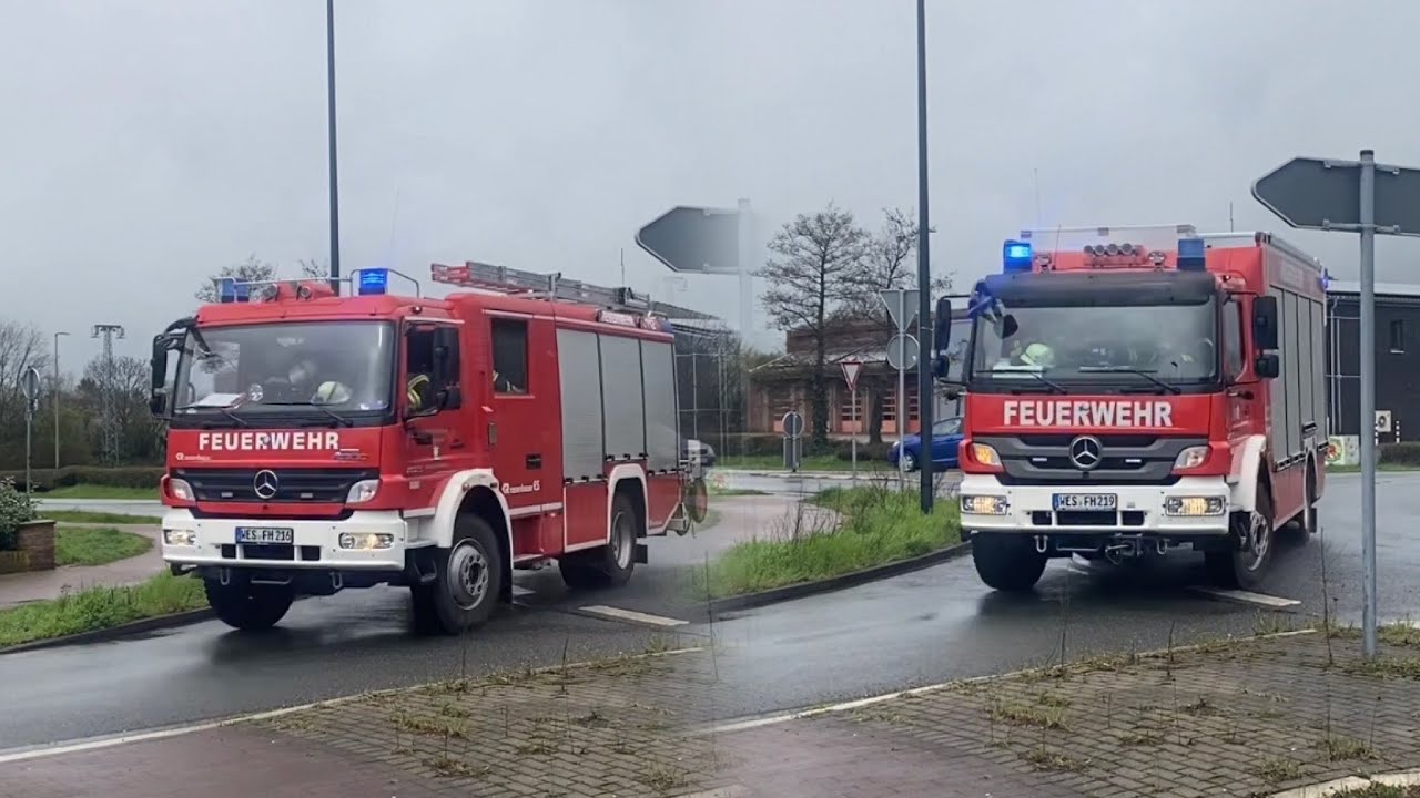 [Person in Aufzug] Einsatzfahrt Feuerwehr Hamminkeln + RTW Feuerwehr Wesel