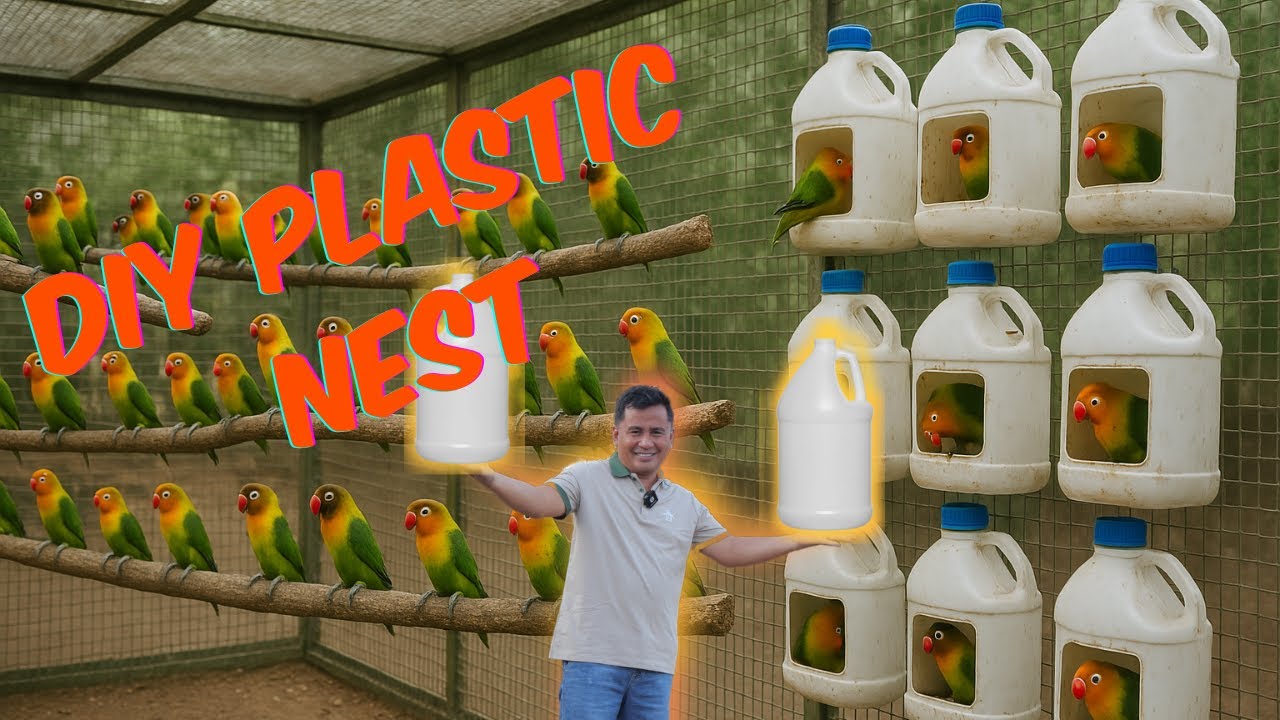 Scavenging for Materials: DIY Bird Nest Made from Recycled Plastic Bottles!