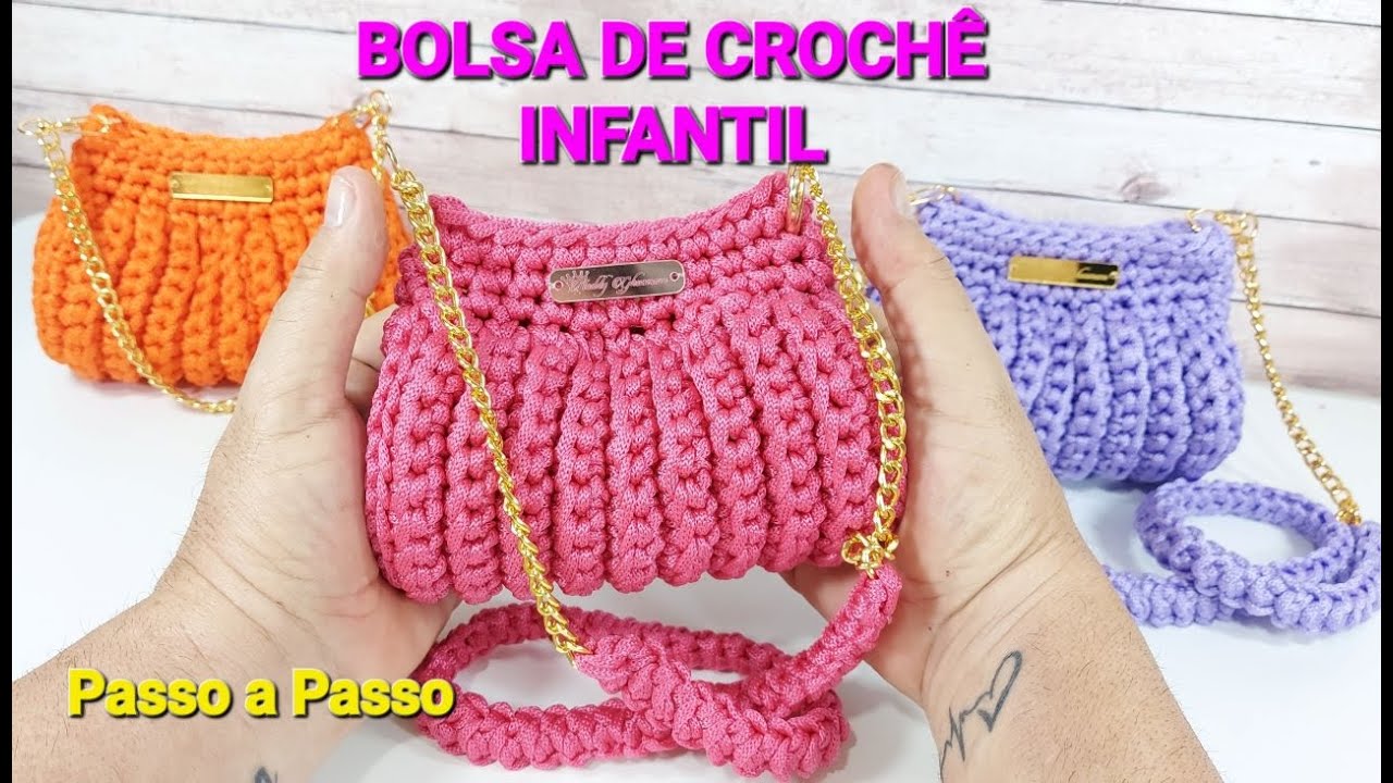 Bolsa de Croch&ecirc; Infantil  Larissinha - Aula Passo a Passo  Prof.Neddy Ghusmam