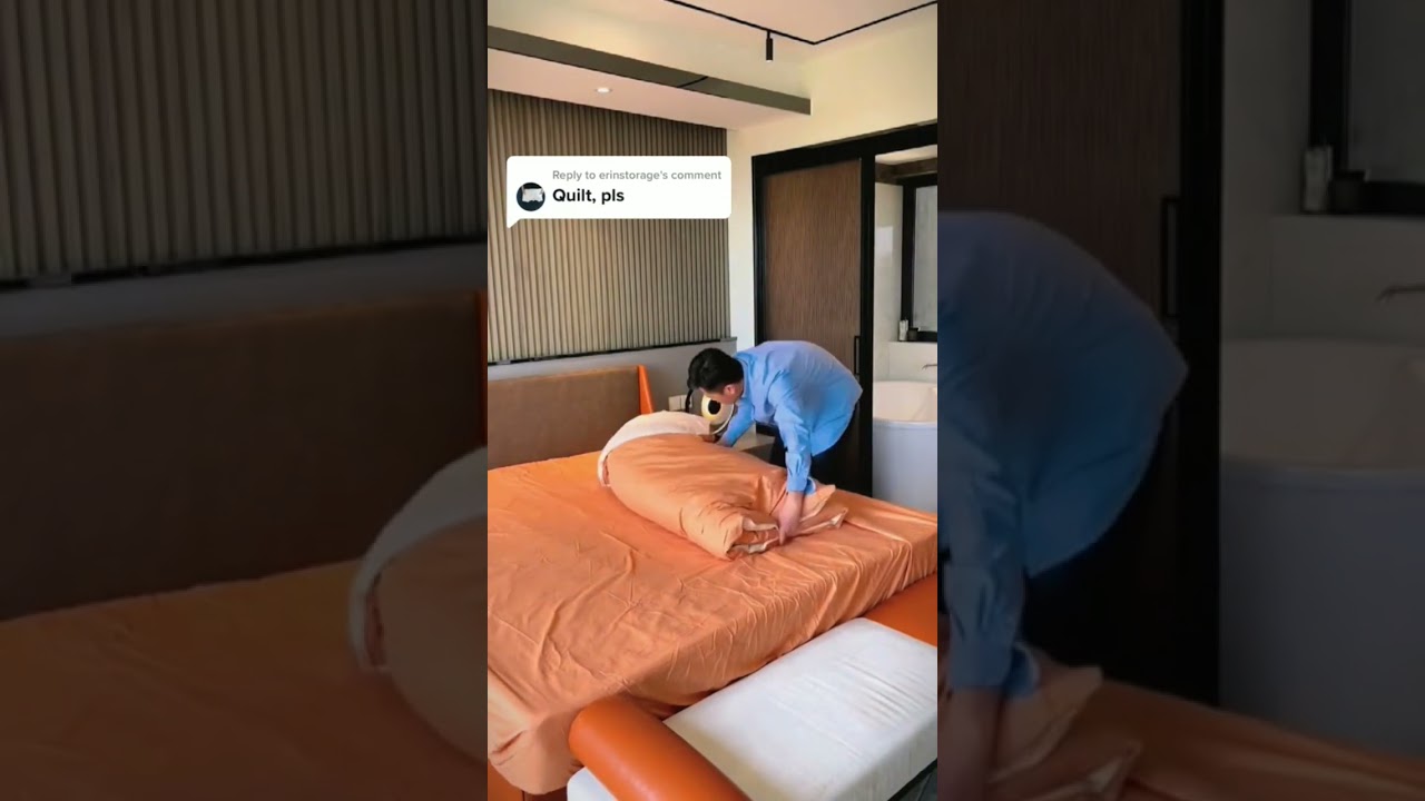 Life hack.  An easy way to fold a blanket.