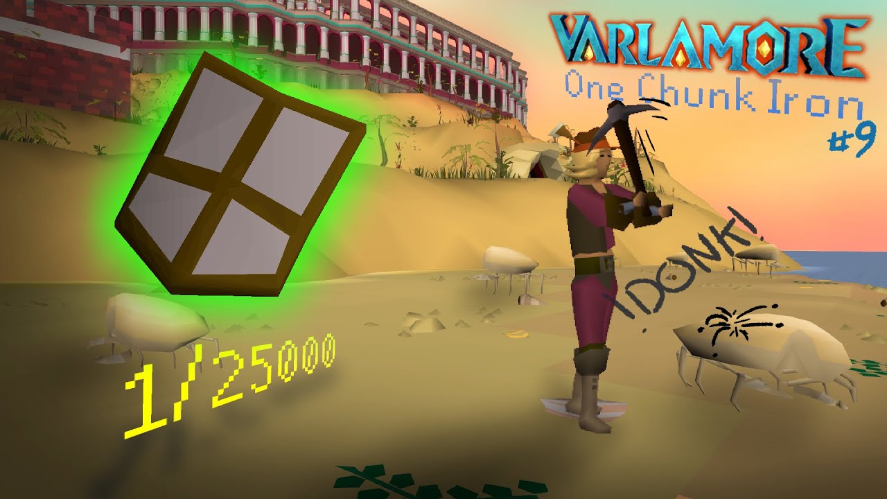 Я добыл 25 000 песчаных крабов для стального щита. Варламор, One Chunk, Ironman, эпизод 9.