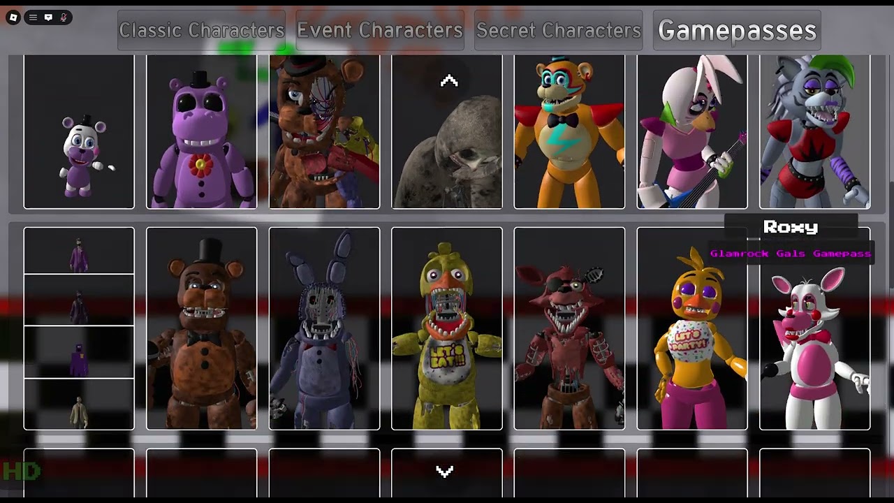 All my characters i own in FMR (i got all gamepasses!)