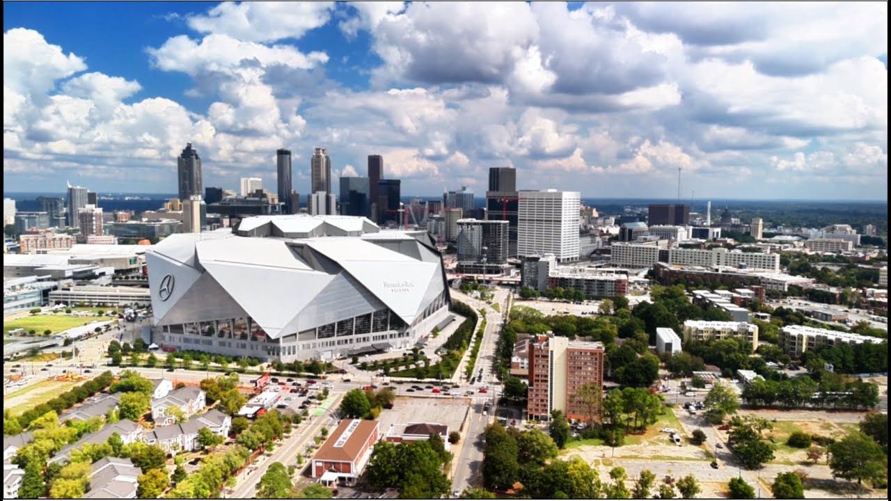 4K Aerial Drone Footage Downtown Atlanta, GA-Home of the Falcons & Atlanta United@AzariaAerialsLLC