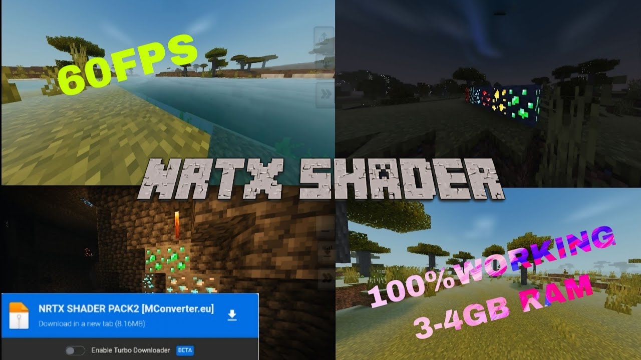 NRTX SHADER🔥(PATCHED)Best Shader Realistic No Lag 100% Working 3-4gb Ram 1.21+