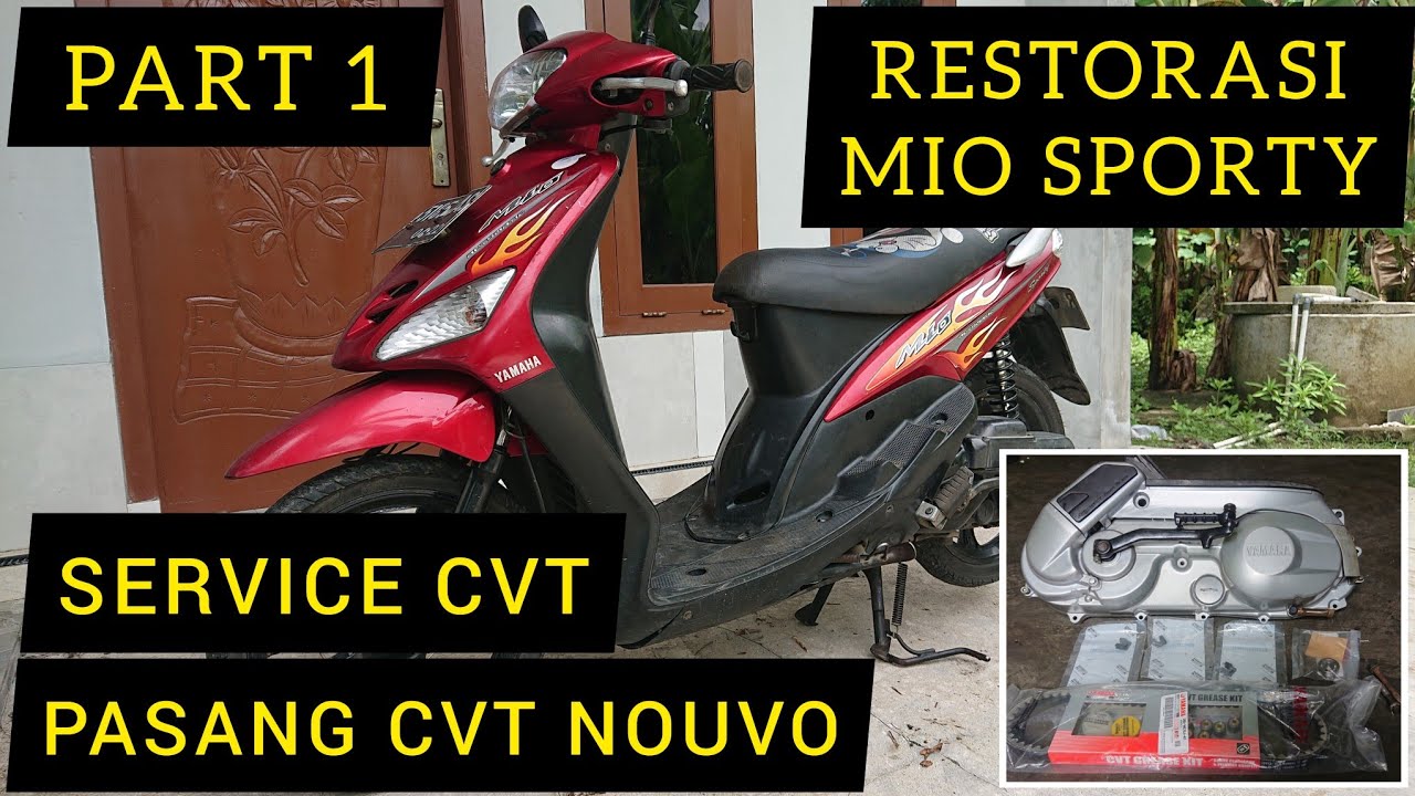 Service CVT Mio Sporty Merah Marun