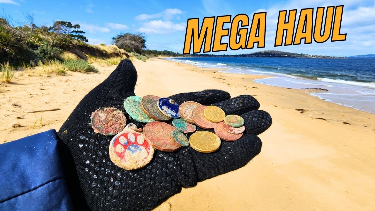 Australian beach metal detecting after a storm!