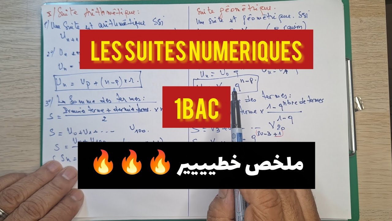 Les suites numeriques , 1BAC , resumè du cours 