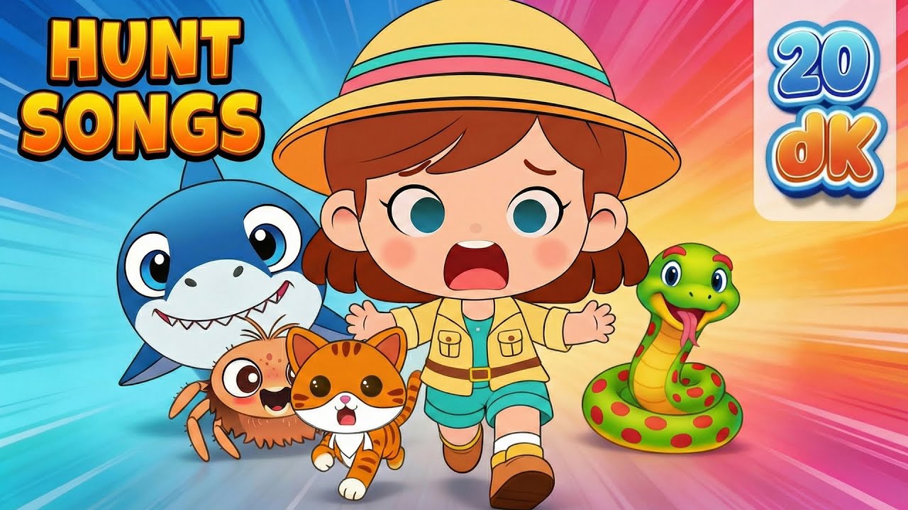 Hunt Songs 20 DK | Spider 🕷️ Shark 🦈 & More... 🎉| Lulu Kids Nursery Rhymes | Circle Time Kids Song🐱💖