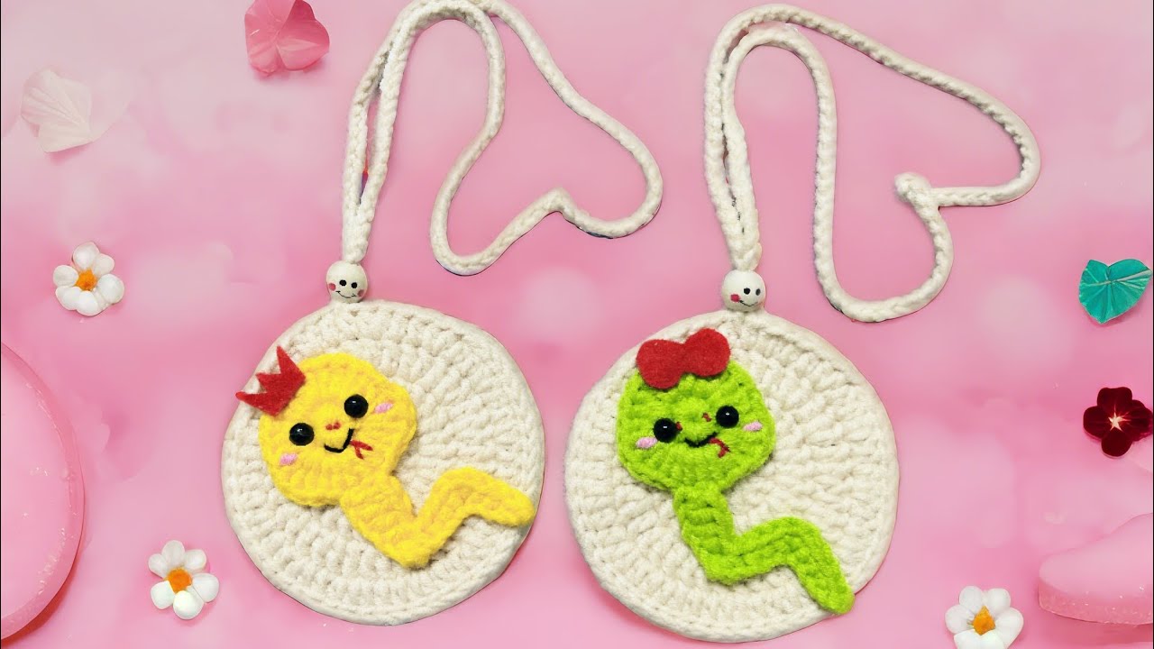 Móc túi tỏi hình con rắn | Móc túi tỏi cho bé | Crochet mini bag | Vymoclen