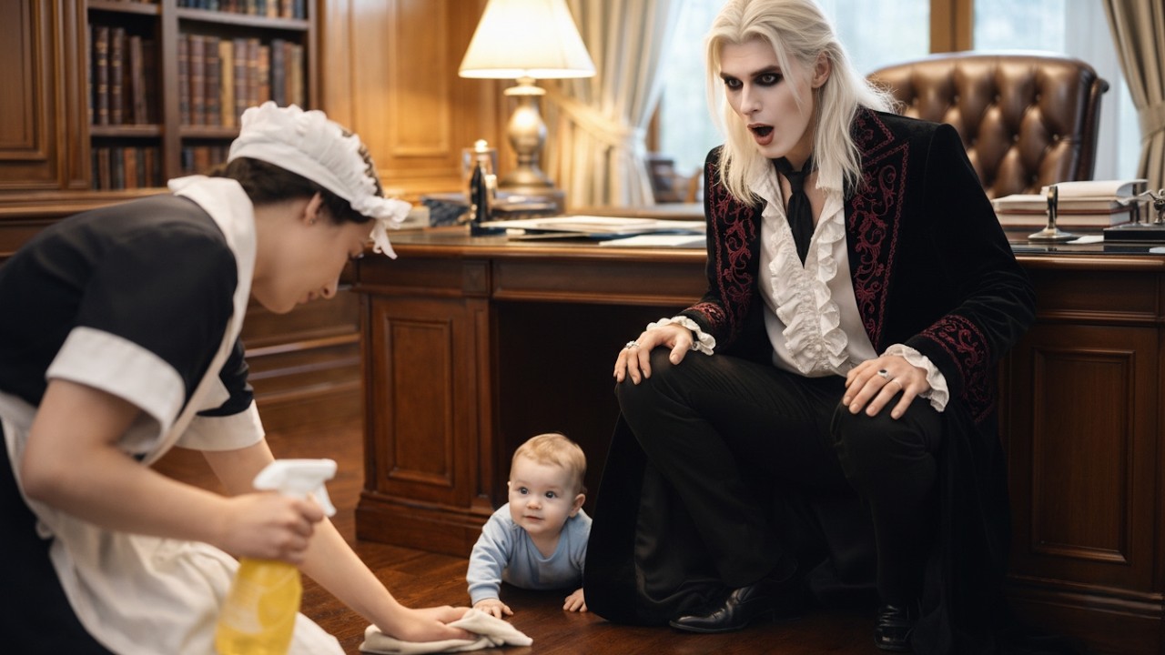 The Maid’s Baby Crawled Into the Vampire King’s Office — And Found His Hidden Heart