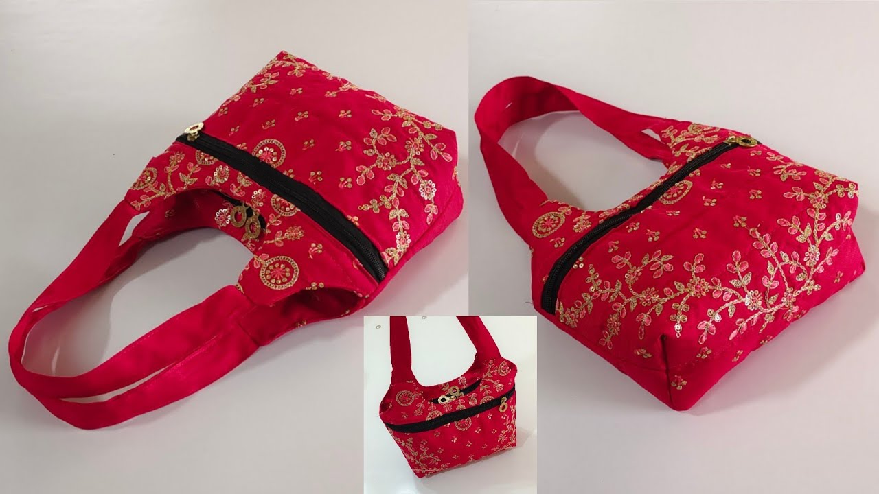 आइडिया ऐसा जो धूम मचा दें || DIY zipper handbag cutting and stitching at home/ bag making with cloth