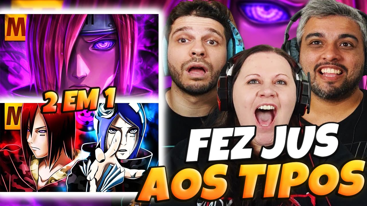 2  EM 1 NAGATO (Naruto)| MHRAP Tipo Nagato 💦 + Konan e Nagato ☔️ | FAMILY REACTS