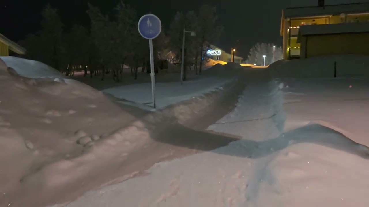 ASMR Winter Walk on a Snowy Night in Swedish Lapland | Part 1