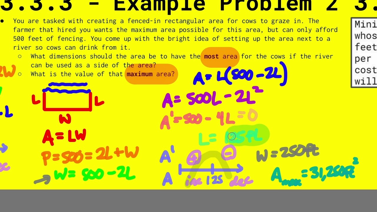 AP Calculus 1 - Optimization