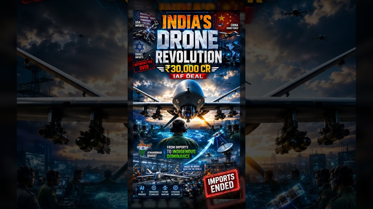 ₹30,000 Crore Drone Deal! India Set to Boost Defence with 87 MALE Drones