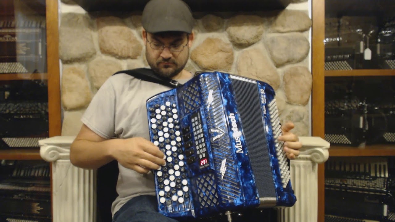 2743 - Blue MusicTech MusicMaker Digital 50 C system Button Accordion $1999