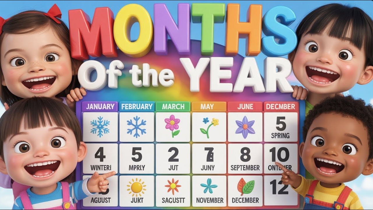 Month of the Year Song 🎵 | 12 Months of the Year Song for Kids | Nursery Rhymes