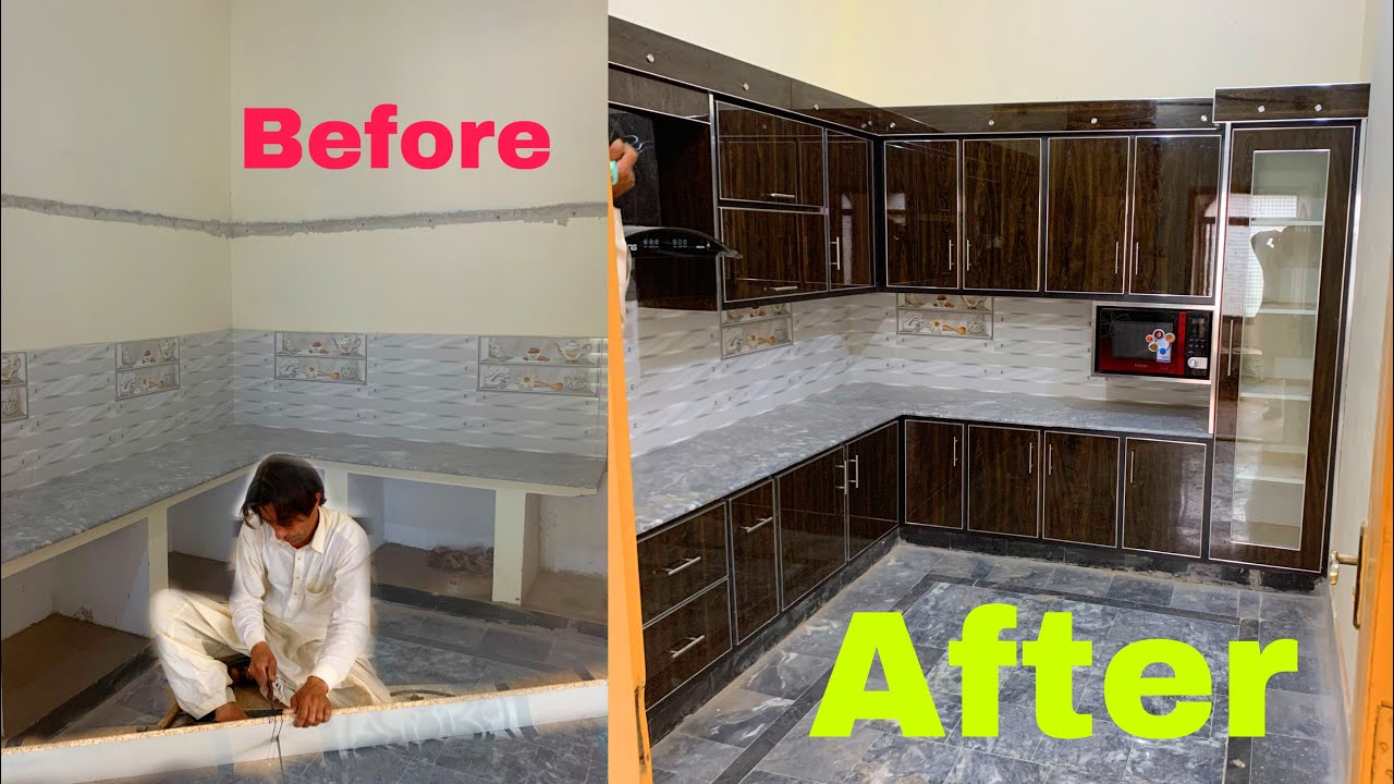 complete process of making UV glass sheet kitchen | how to make a uv glass sheet kitchen | wood work