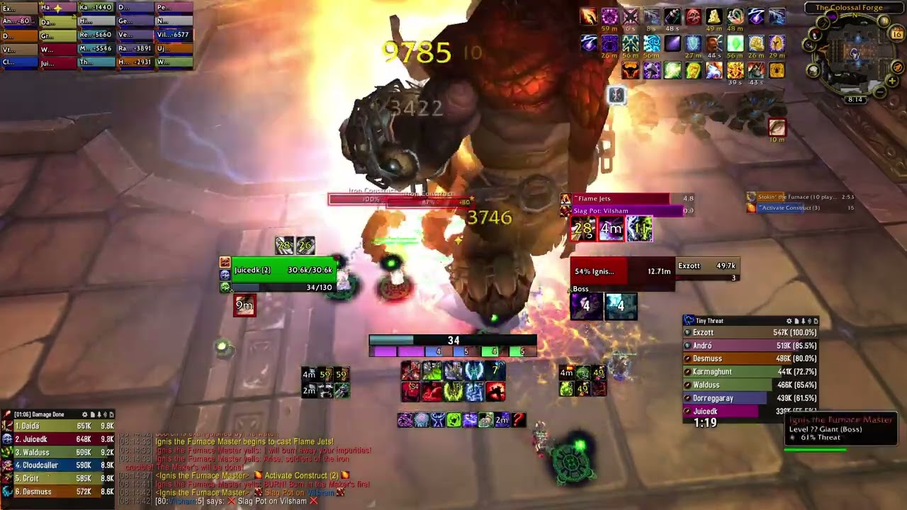 Frost DK pov (rank 20 world 9285dps), Ignis, Ulduar, WotLK classic