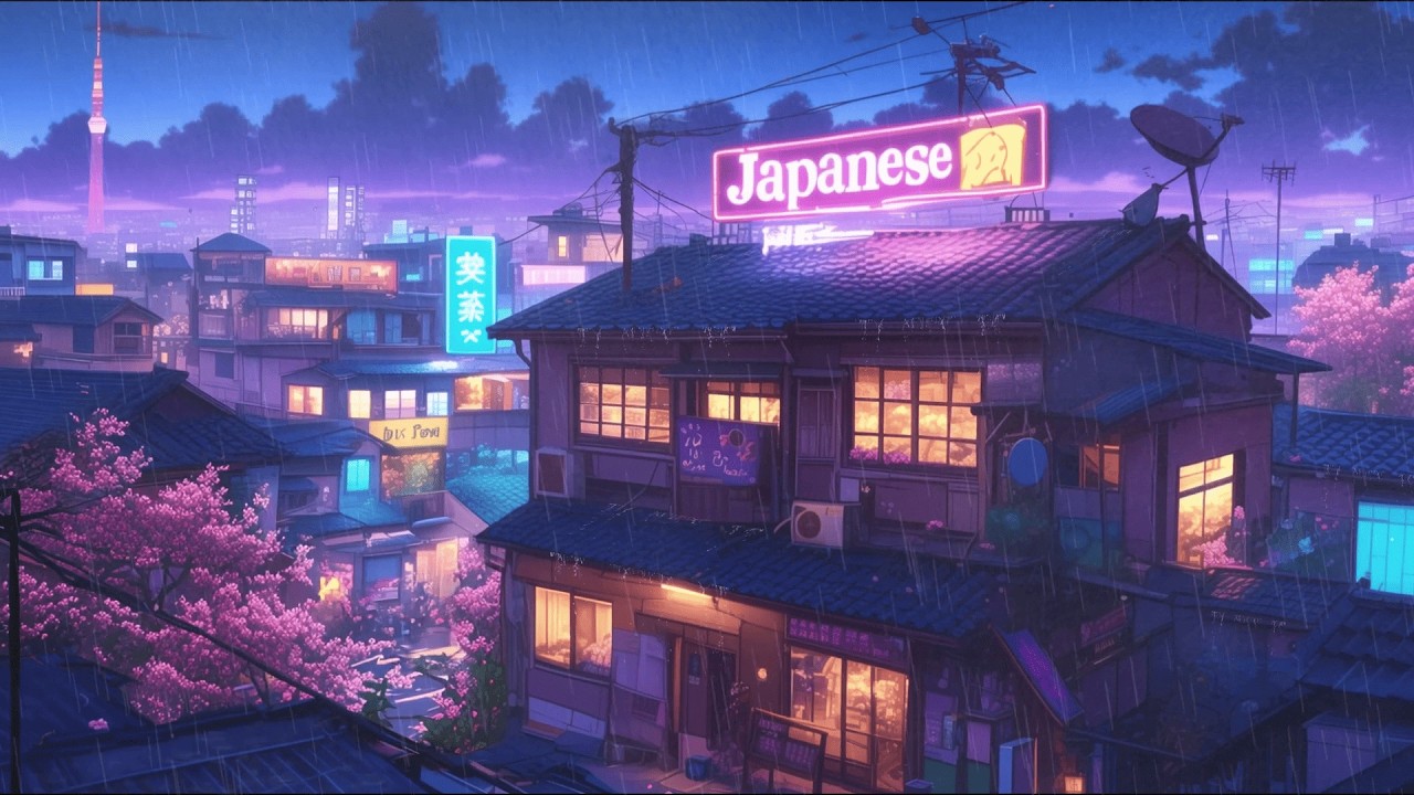 Japanese Town After Rain 🌧️ Lofi Hip Hop Beats for Relax | 80s & 1990 | The Japanese Town