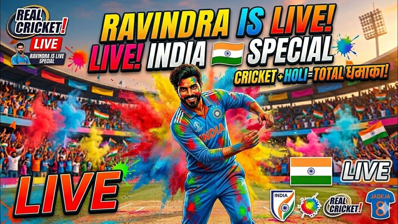 ​🎨 HOLI SPECIAL: Ravindra Is LIVE! 🏏 Real Cricket 24 - India vs Australia! 🇮🇳💥