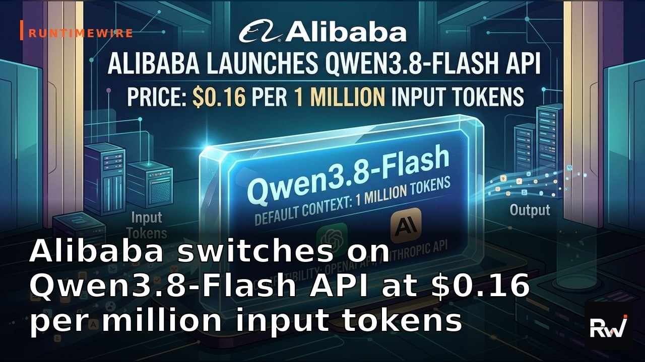 Alibaba switches on Qwen3.8-Flash API at $0.16 per million input tokens