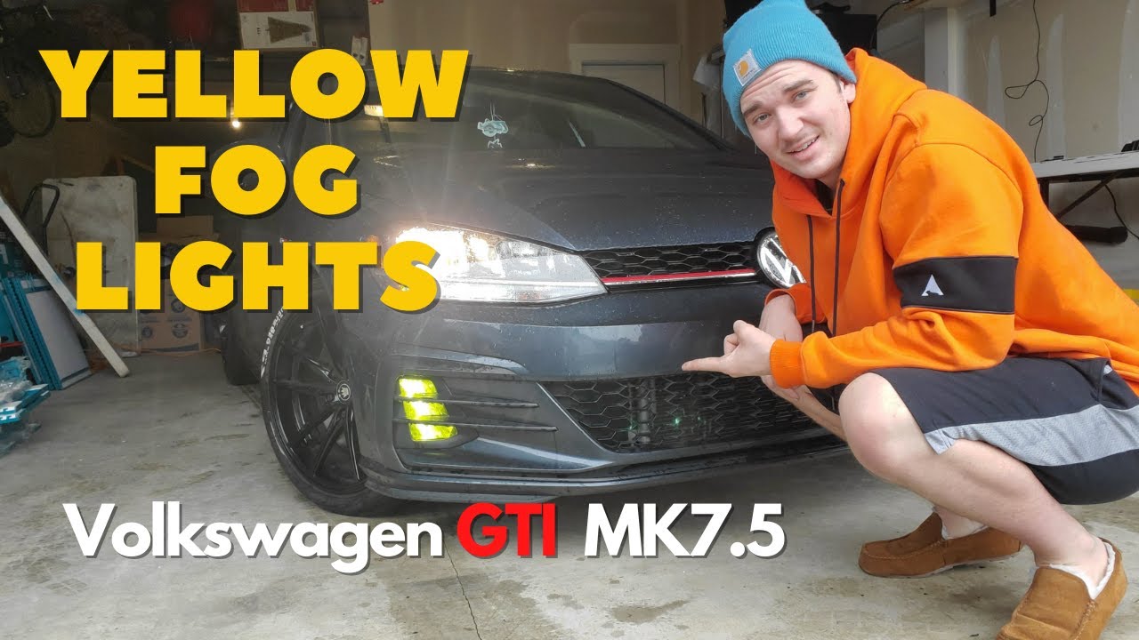 Кастомные желтые противотуманные фары для моего VW GTI MK7.5!!