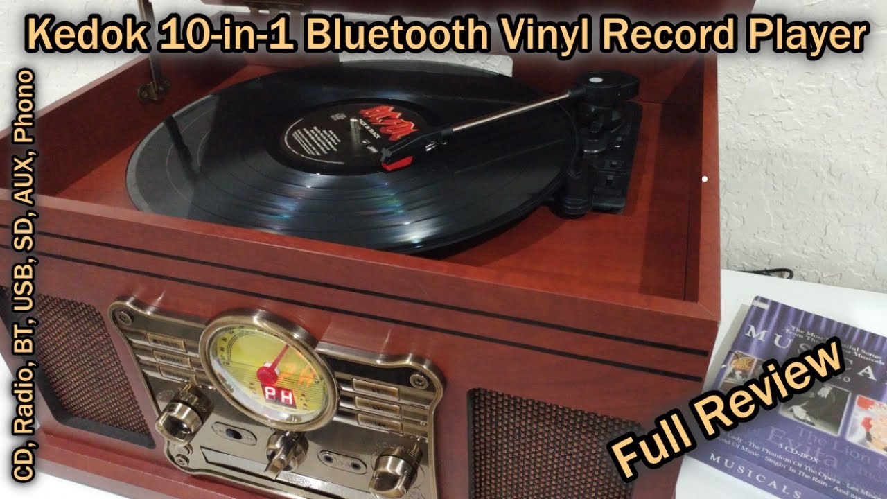 Kedok 10-in-1 Bluetooth Vinyl Record Player M506, LP Vinyl to MP3 Converter, CD, Cassette REVIEW