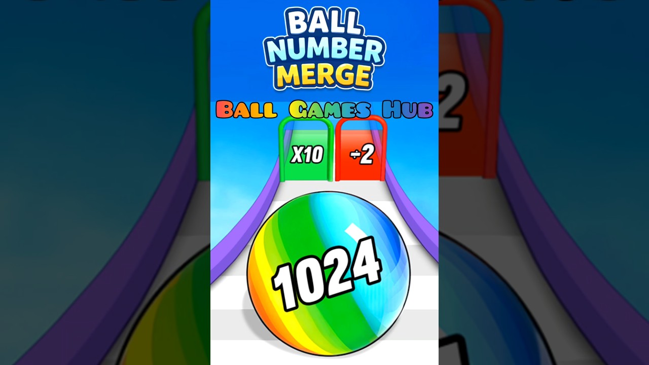 Ball Number Merge 😍 | 2048 Style Merge Game 💥 | Super Satisfying Short #ballgameshub #cutiepie22yt